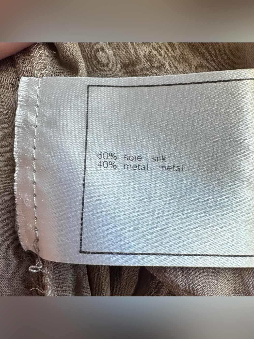 Vintage Chanel 1999A Silk Metallic Gauze Sailor Collar Blouse Taupe CC Button 44 - Picture 17 of 17